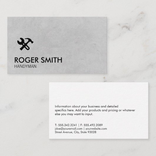 Tools Visitenkarte (Vorne/Hinten)