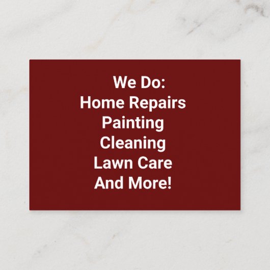 Tools Visitenkarte (Rückseite)