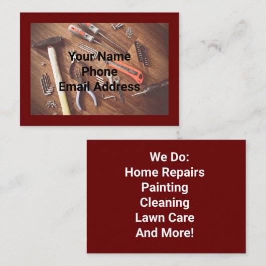 Tools Visitenkarte (Vorne/Hinten)