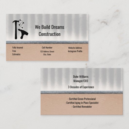 Tools zum Umbauen Visitenkarte (Vorne/Hinten)