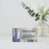 Tools zur Zuhause-Renovierung | Metallhintergrund Visitenkarte (Stehend Vorderseite)