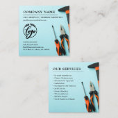 Toolset anpassen | Handyman Services angeboten Quadratische Visitenkarte (Vorne/Hinten)