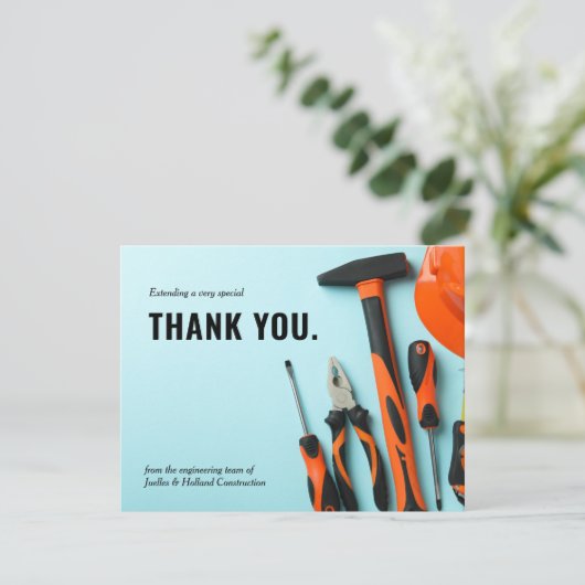 Toolset anpassen | Minimaler Dank Dankeskarte (Stehend Vorderseite)