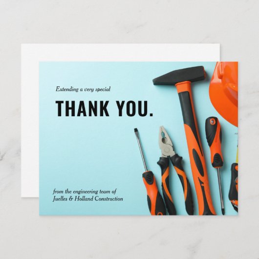 Toolset anpassen | Minimaler Dank Dankeskarte (Vorne/Hinten)