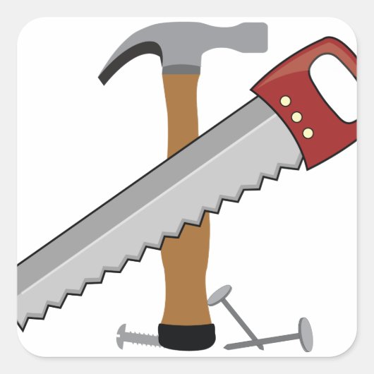 Toolzeit Quadratischer Aufkleber (Vorderseite)