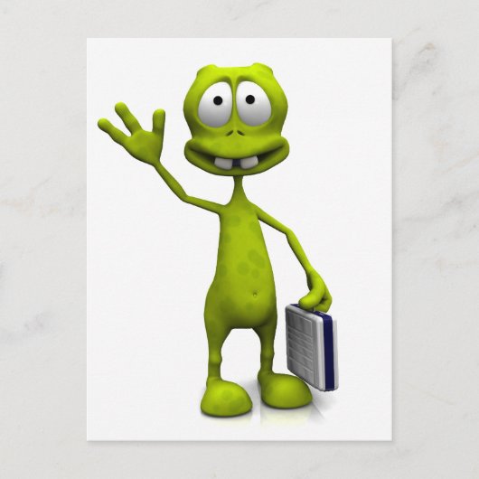 Toon Alien Postkarte (Vorderseite)