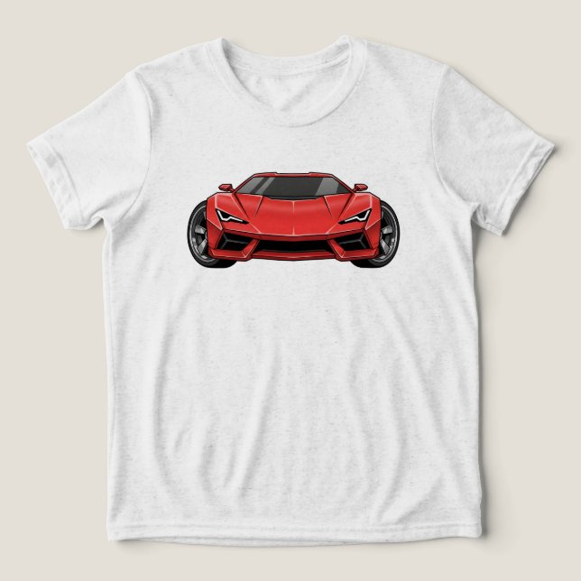 Toon-Autostil Tri-Blend Shirt (Design Vorderseite)