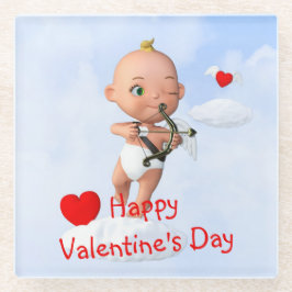 Toon Baby Cupid Flug mit Bow und Arrow Glasuntersetzer