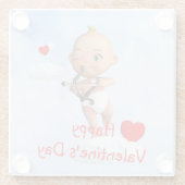 Toon Baby Cupid Flug mit Bow und Arrow Glasuntersetzer (Rückseite)