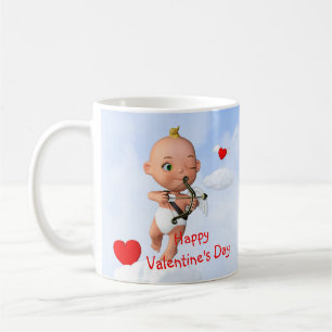 Toon Baby Cupid Flug mit Bow und Arrow Kaffeetasse