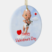 Toon Baby Cupid Flug mit Bow und Arrow Keramik Ornament (Rechts)