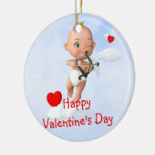 Toon Baby Cupid Flug mit Bow und Arrow Keramik Ornament (Links)