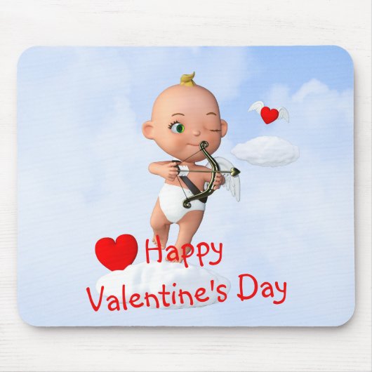 Toon Baby Cupid Flug mit Bow und Arrow Mousepad (Vorne)