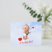 Toon Baby Cupid Flug mit Bow und Arrow Postkarte (Stehend Vorderseite)
