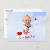 Toon Baby Cupid Flug mit Bow und Arrow Postkarte (Vorne/Hinten)