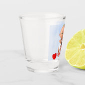 Toon Baby Cupid Flug mit Bow und Arrow Schnapsglas (Links)