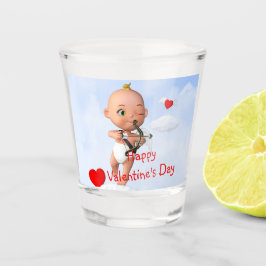 Toon Baby Cupid Flug mit Bow und Arrow Schnapsglas