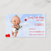 Toon Baby Cupid Flug mit Bow und Arrow Visitenkarte (Rückseite)