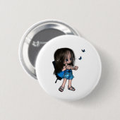 Toon Butterfly Fairy - blau Button (Vorne & Hinten)