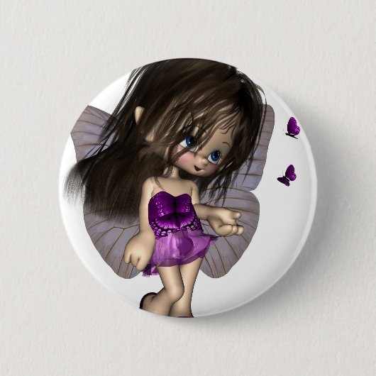 Toon Butterfly Fairy - Lila Button (Vorderseite)