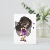Toon Butterfly Fairy - Lila Postkarte (Stehend Vorderseite)
