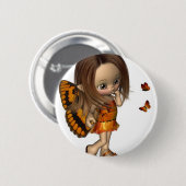 Toon Butterfly Fairy - Orange Button (Vorne & Hinten)