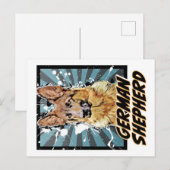 Toon Dogs: Deutscher Schäferhund Postkarte (Vorne/Hinten)