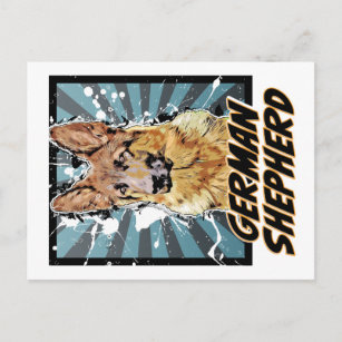 Toon Dogs: Deutscher Schäferhund Postkarte