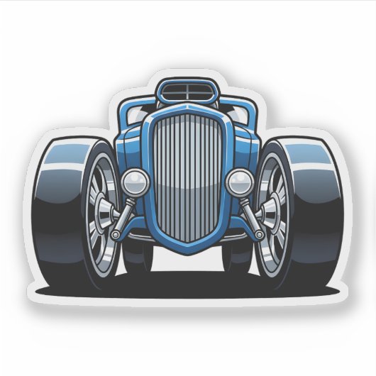 Toon Hotrod Art Aufkleber (Vorderseite)