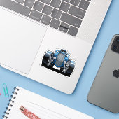 Toon Hotrod Art Aufkleber (Laptop mit iPhone)