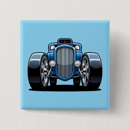 Toon Hotrod Kunst  Button (Vorderseite)