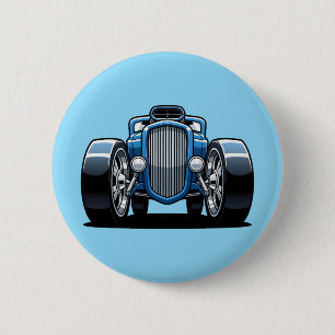 Toon Hotrod Kunst Button