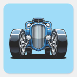 Toon Hotrod Kunst  Quadratischer Aufkleber