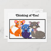 Toon Kitty Siblans Base Postcard Postkarte (Vorne/Hinten)