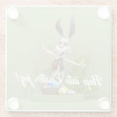 Toon Rabbit Stehend in der Nähe von Ostereiern Glasuntersetzer (Rückseite)