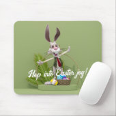 Toon Rabbit Stehend in der Nähe von Ostereiern Mousepad (Mit Mouse)