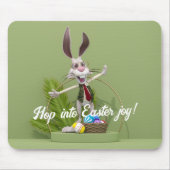 Toon Rabbit Stehend in der Nähe von Ostereiern Mousepad (Vorne)