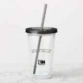 Toonami Futuristic Schriftart Logo Acryltrinkbecher (Rückseite)