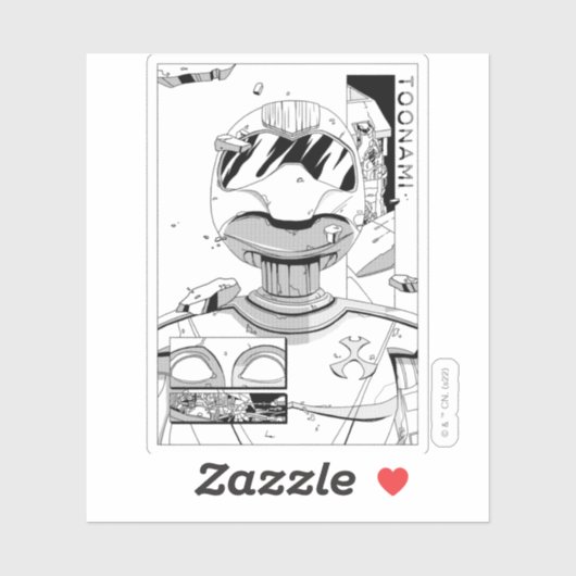 Toonami TOM 5 & SARA Comic Style Bumper Aufkleber (Blatt)