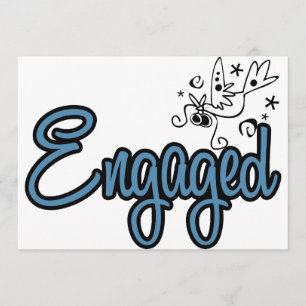 ToonDoveEngagedBlue Einladung