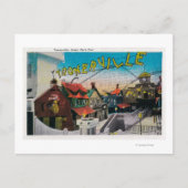 Toonerville at Ocean Park Pier Santa Monica, CA Postkarte (Vorderseite)