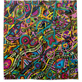 Toony Abstraction Duschvorhang
