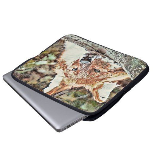 Toony Fox Laptopschutzhülle (Vorne Knopf)