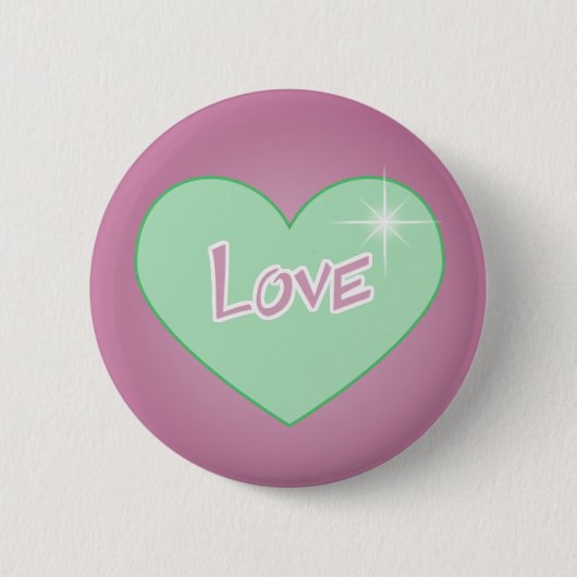 Toony Herz-Liebe-Knopf Button (Vorderseite)