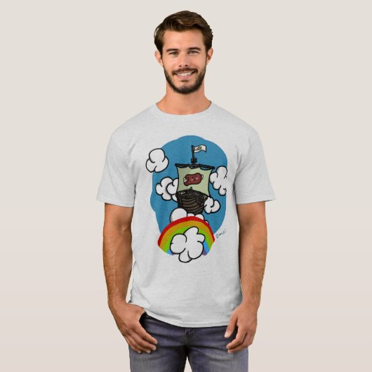 Toony Himmel-Schiff T-Shirt (Vorne ganz)
