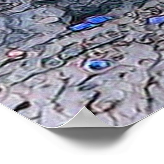 Toony Löwe blau Poster (Ecke)