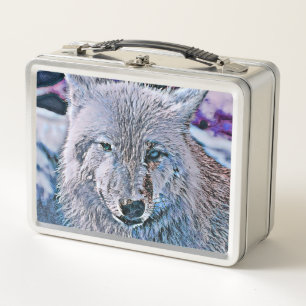 Toony Wolf blau Metall Brotdose