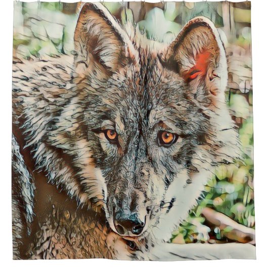 Toony Wolf Duschvorhang (Vorderseite)