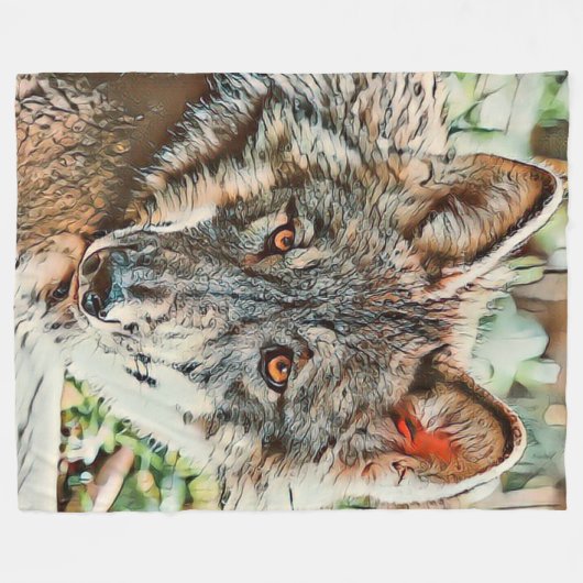 Toony Wolf Fleecedecke (Vorderseite (Horizontal))