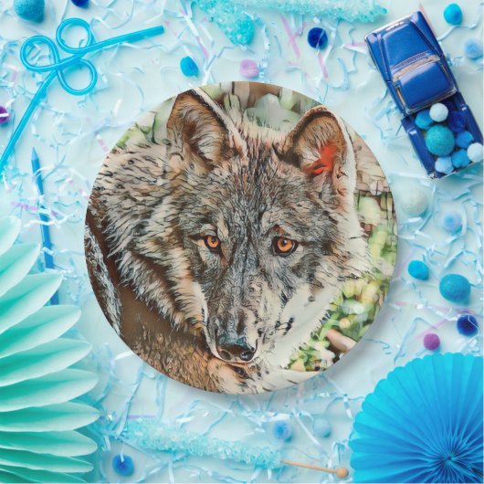 Toony Wolf Pappteller (Party)